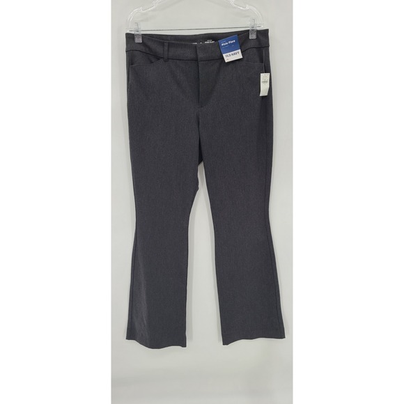 Old Navy High-Rise Pixie Flare Women PantsTrouser 12 Secret-Smooth Pockets Gray - Picture 1 of 12